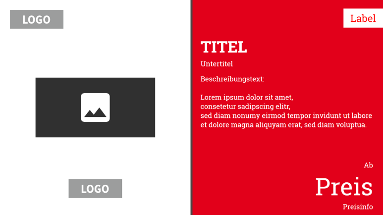 Vorlage Classic im Querformat: Produkt